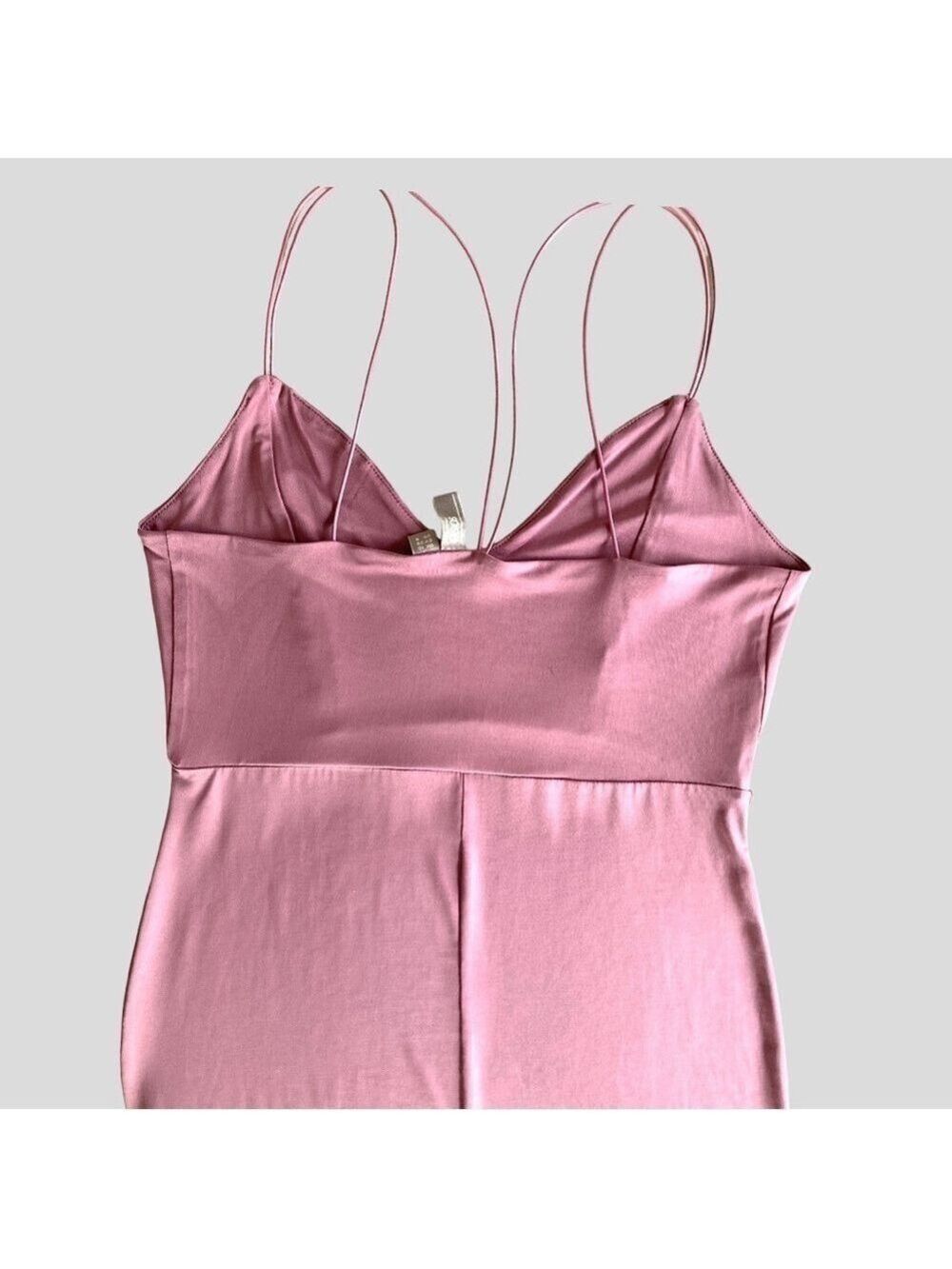 ASOS Babydoll Cami Maxi Dress Bodycon Curved Split Lilac Mean Girls Y2K 90s US 6 - Picture 12 of 13